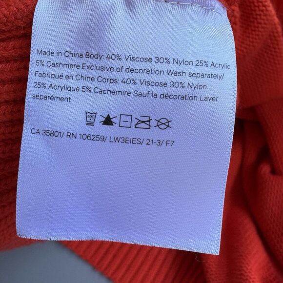 Lululemon Women's M/L Double Knit Cashlu Sweater Hoodie Autumn Red Orange - Picture 11 of 11
